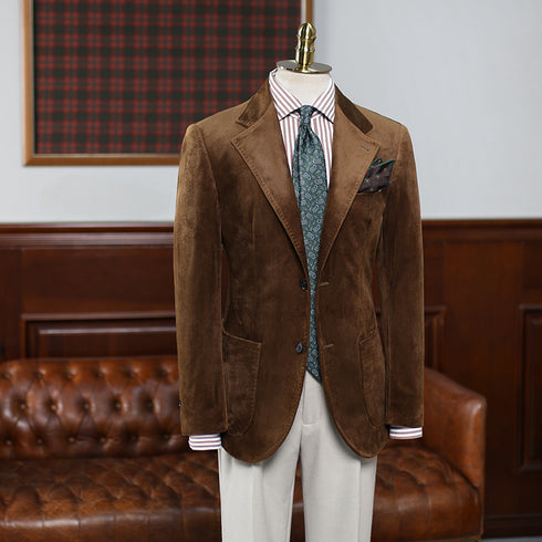 Brown Corduroy Suit – Men Suit Set – Inspired by Classic Corduroy Suits for Men Plus Size